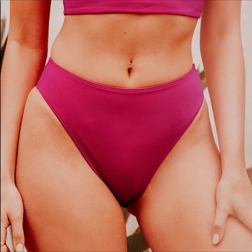 Lulu’s High Waisted Pink Bikini Bottoms